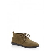 Faux Suede Lace Up Desert Booties - Boots - $12.99 
