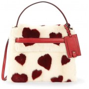 Faux fur bag with heart print - Torbice - 