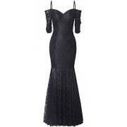 Fazadess Girl's Vintage Floral Lace Boat Neck Cocktail Formal Bodycon Stretchy Dress - sukienki - $43.99  ~ 37.78€