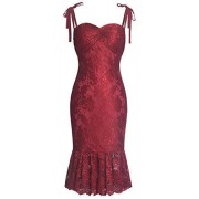 Fazadess Women's Floral Lace Knee Length Cocktail Party Wedding Bridesmaid Dress - Obleke - $48.99  ~ 42.08€