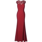 Fazadess Women's Floral Lace Split Side Formal Wedding Party Maxi Long Dress - Платья - $59.99  ~ 51.52€