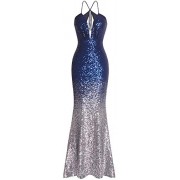 Fazadess Women's Gold Sequins Slit Mermaid Long Prom Dresses - Košulje - kratke - $49.99  ~ 317,57kn