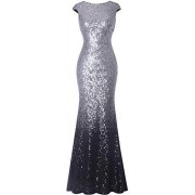 Fazadess Women's Sparkling Gradual Sequin Brief Elegant Mermaid Evening Dress - Dresses - $69.99 