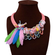 Feather & Crystal Fashion Necklace - Ogrlice - $2.88  ~ 18,30kn