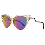 Fendi Women's Crystal Cateye Sunglasses in Peach Palladium Pink FF 0041/S 9F6 52 - Sunglasses - $199.70 