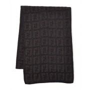 Fendi Women's Men's Knit Tonal Zucca Monogram Wool Scarf, Brown - Scarf - $150.00 
