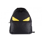 Fendi men's rucksack backpack travel stondato calfskin century occhi black - Backpacks - 
