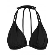 Firpearl Women's Triangle Bikini Tops Push Up Ruched Halter Swimsuit Tops - Swimsuit - $16.99 
