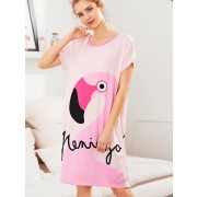 Flamingo Print Pinstriped Dress - Modni dodaci - $6.00  ~ 38,12kn