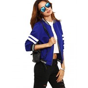 Floerns Women's Long Sleeve Varsity Baseball Bomber Jacket - My时装实拍 - $19.99  ~ ¥133.94