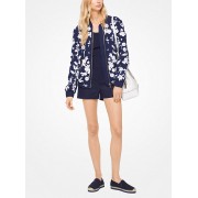 Floral Embroidered Bomber Jacket - Jacket - coats - $395.00 