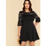 Floral Lace Sweetheart Dress - Accessories - $15.00 