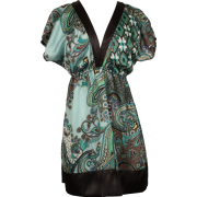 Floral Satin Kimono Top Green - Top - $24.99 