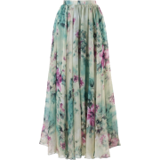 Floral and Frill Maxi Skirt - Spudnice - 