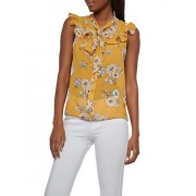 Floral Chiffon Button Front Top - Top - $12.97 