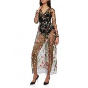 Floral Embroidered Mesh Maxi Top - Top - $39.97  ~ 34.33€
