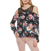 Floral Lace Cold Shoulder Top - Top - $16.97 