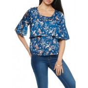 Floral Ruffle Front Top - Top - $12.99  ~ 11.16€