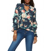 Floral Ruffled Bell Sleeve Top - Top - $10.99  ~ 9.44€