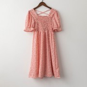Floral retro literary dress female 2020 summer new Korean version of the slim sl - Vestidos - $23.99  ~ 20.60€