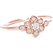 Flower Diamond Ring, Flower Promise Ring - Prstenje - 