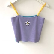 Flower embroidery summer cool small fresh knit suspenders - Hemden - kurz - $19.99  ~ 17.17€