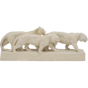 French Art Deco Ceramic Tigers, 1930s - 小物 - 