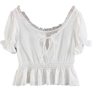 French Retro Lace Short Neck Top - Košulje - kratke - $25.99  ~ 165,10kn