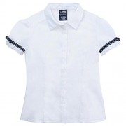 French Toast Girls' Short Sleeve Ribbon Bow Blouse - Shirts - $6.18 