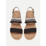 Fringe Detail Flat Sandals - Sandals - $29.00 