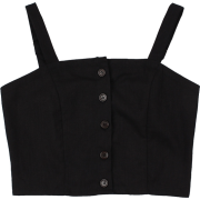 Front buttons high waist cotton short ve - Vests - $19.99 
