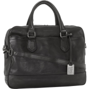 Frye James Work Zip Tumbled Full Grain DB116 Briefcase Black - Hand bag - $598.00 