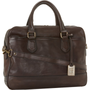 Frye James Work Zip Tumbled Full Grain DB116 Briefcase Dark Brown - Hand bag - $598.00 