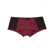 Full Tilt Lace Side Modal Boyshorts, Burgundy, Medium - Underwear - $4.99 