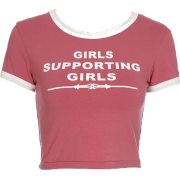 GIRLS SUPPORTING GIRLS CROP TEE - T-shirts - $15.99 