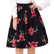 GRACE KARIN Women Pleated Vintage Skirts Floral Print CL6294 (Multi-Colored) - ワンピース・ドレス - $11.99  ~ ¥1,349