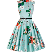 GRACE KARIN Boatneck Floral Tea Dress - ワンピース・ドレス - 