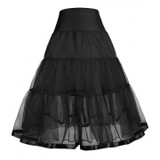 GRACE KARIN Little Girls Two Layers Voile Crinoline Tutu Petticoats Long(one Piece)/Short (one Piece)/(Black + White, 2 Pack) - Skirts - $4.99 