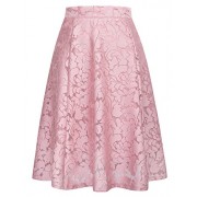 GRACE KARIN Women Floral Skirt High Waisted A Line Knee Length Skirts CLAF0236 - Skirts - $15.99 