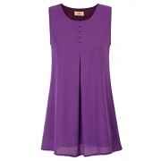 GRACE KARIN Women Sleeveless Tunic Top Layered Soft Chiffon Blouse Shirts - Košulje - kratke - $15.99  ~ 101,58kn