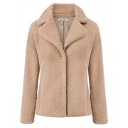 GRACE KARIN Women Winter Warm Lapel Coat Faux Fur Jacket Overcoat Outwear with Pocket - Outerwear - $38.99  ~ £29.63