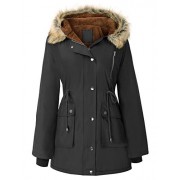 GRACE KARIN Womens Hooded Fleece Line Coats Parkas Faux Fur Jackets with Pockets - Outerwear - $59.99  ~ 51.52€