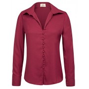 GRACE KARIN Women's Long Sleeve Button Down Chiffon Blouse Top CLAF0410 - Košulje - kratke - $16.99  ~ 107,93kn