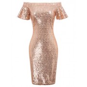 GRACE KARIN Women's Off Shoulder Sequin Bridesmaid Dress Evening Bodycon Dress - 连衣裙 - $19.99  ~ ¥133.94