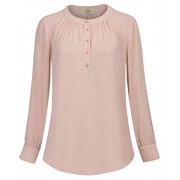 GRACE KARIN Women’s Scoop Neck Long Sleeve Chiffon Tops CLAF0277 - Košulje - kratke - $17.99  ~ 114,28kn