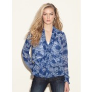 GUESS Daisy Long-Sleeve Top Blue - Koszulki - długie - $79.00  ~ 67.85€