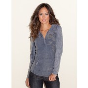 GUESS Gabby Long-Sleeve Hoodie Blue - Koszulki - długie - $69.00  ~ 59.26€