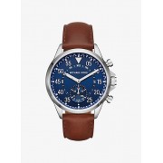 Gage Silver-Tone And Leather Hybrid Smartwatch - Zegarki - $365.00  ~ 313.49€