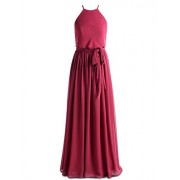 Gardenwed Flowy Halter Long Bridesmaid Dresses Simple Boho Dress Beach Dress - Dresses - $189.99  ~ £144.39
