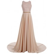 Gardenwed Long Beaded Lace Prom Dress Key Hole Back Prom Dresses Long Party Dress - Dresses - $219.99  ~ £167.19